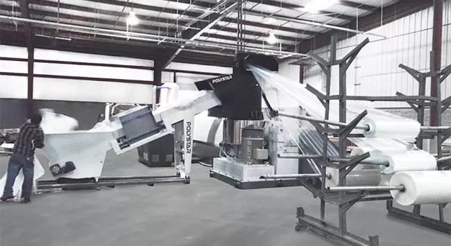 POLYSTAR granül makinası Amerikalı Ambalaj filmi üreticisi fabrikasında çalışıyor
